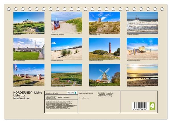 Produktbild: NORDERNEY - Meine Liebe zur Nordseeinsel (Tischkalender 2026 DIN A5 quer), CALVENDO Monatskalender