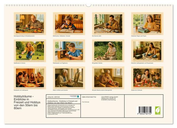 Produktbild: Hobbytr&auml;ume - Einblicke in Freizeit und Hobbys von den 50ern bis 80ern (hochwertiger Premium Wandkalender 2026 DIN A2 quer), Kunstdruck in Hochglanz