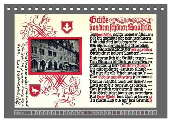 Produktbild: Gru&szlig; aus Saalfeld an der Saale (Tischkalender 2026 DIN A5 quer), CALVENDO Monatskalender