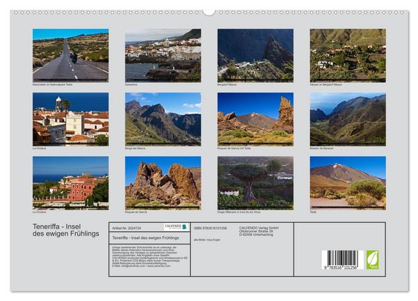 Produktbild: Teneriffa - Insel des ewigen Fr&uuml;hlings (hochwertiger Premium Wandkalender 2026 DIN A2 quer), Kunstdruck in Hochglanz