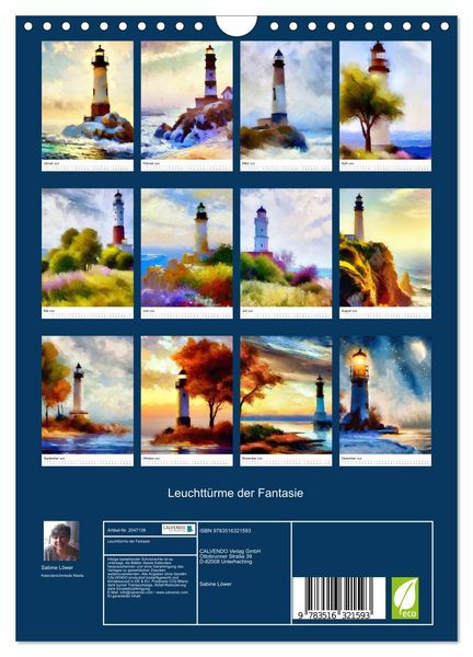 Produktbild: Leuchtt&uuml;rme der Fantasie (Wandkalender 2026 DIN A4 hoch), CALVENDO Monatskalender
