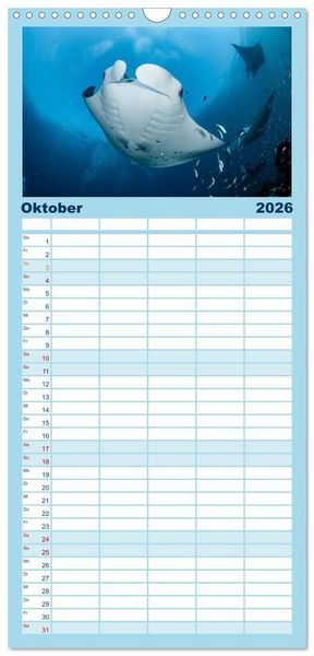 Produktbild: Familienplaner 2026 - Faszinierende Meereswelt der Malediven mit 5 Spalten (Wandkalender, 21 x 45 cm) CALVENDO