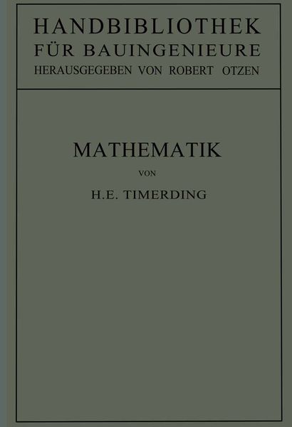 Mathematik, Taschenbuch von H. E. Timerding, Springer Berlin, 9783642981722
