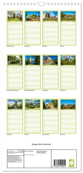Produktbild: Familienplaner 2027 - Burgen des Hunsr&uuml;cks mit 5 Spalten (Wandkalender, 21 x 45 cm) CALVENDO