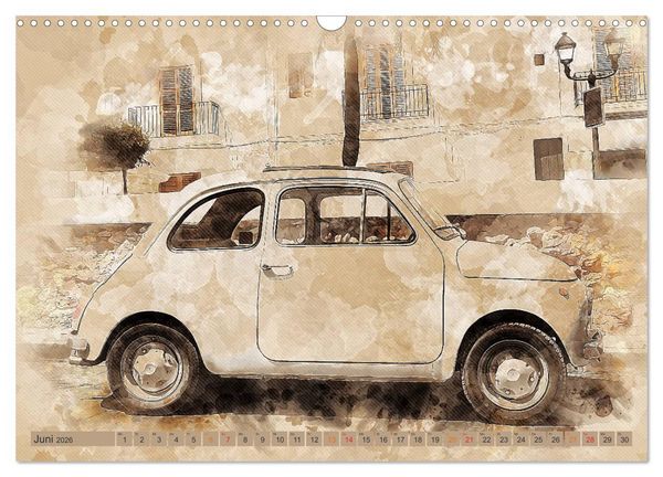 Produktbild: Kult-Autos, Nuova 500 (Wandkalender 2026 DIN A3 quer), CALVENDO Monatskalender