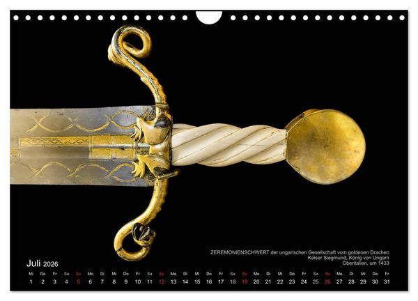 Produktbild: Historische R&uuml;stungen und Waffen (Wandkalender 2026 DIN A4 quer), CALVENDO Monatskalender
