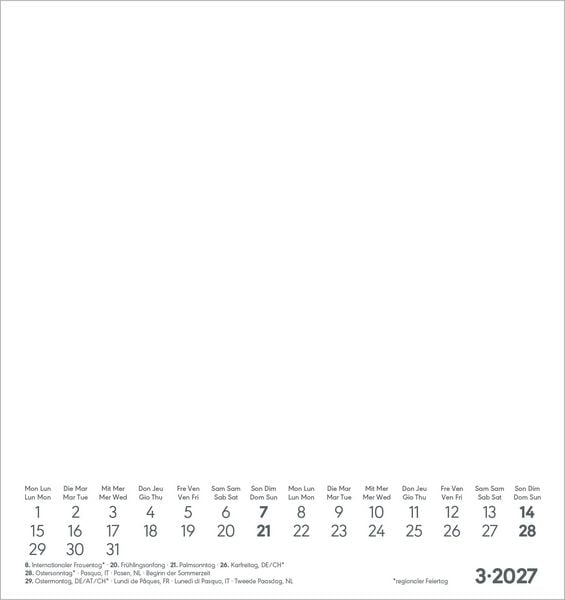 Produktbild: Kreativkalender S wei&szlig; 2027