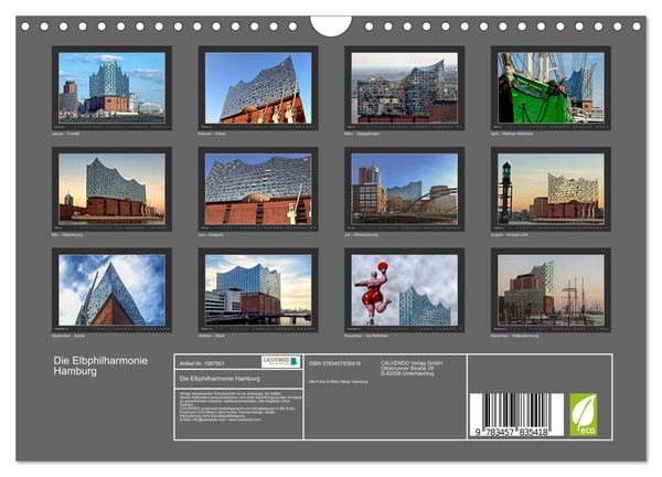 Produktbild: Die Elbphilharmonie Hamburg (Wandkalender 2026 DIN A4 quer), CALVENDO Monatskalender