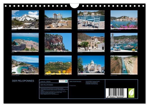 Produktbild: DER PELOPONNES (Wandkalender 2026 DIN A4 quer), CALVENDO Monatskalender