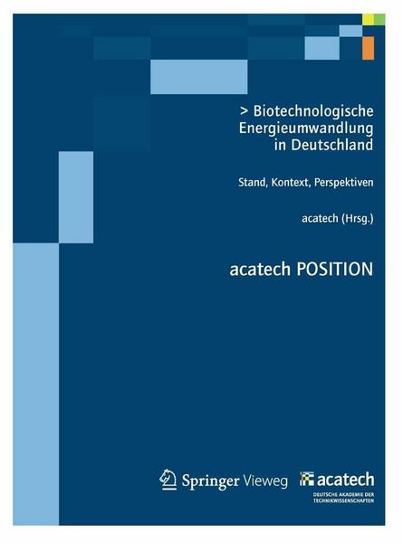 Produktbild: Biotechnologische Energieumwandlung in Deutschland