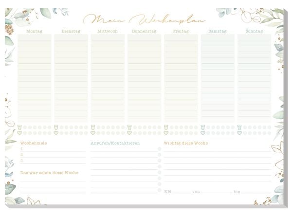 Produktbild: Paper&you Tisch-Block Wochenplan A4