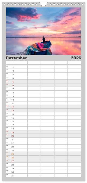 Produktbild: Familienplaner 2026 - Netzpoesie: Ein Jahr in Farben mit 5 Spalten (Wandkalender, 21 x 45 cm) CALVENDO