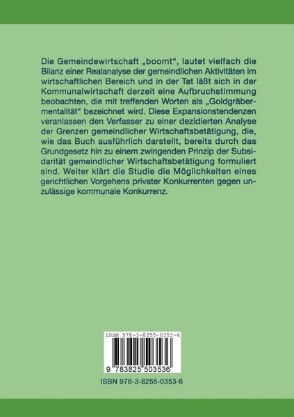 Produktbild: Die Grenzen gemeindlicher Wirtschaftsbet&auml;tigung