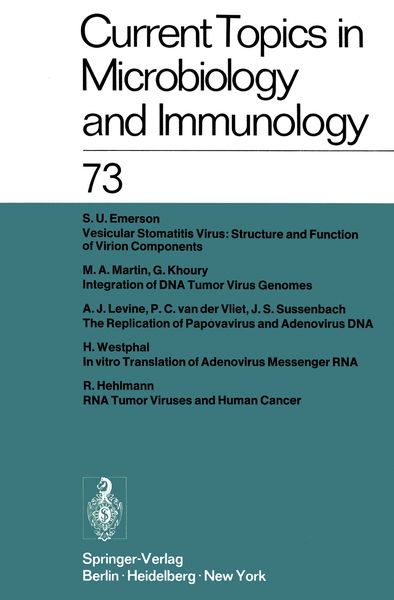 Produktbild: Current Topics in Microbiology and Immunology / Ergebnisse der Mikrobiologie und Immunit&auml;tsforschung