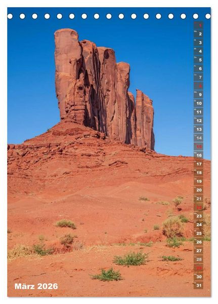 Produktbild: ARIZONA UND UTAH Rote Felsen (Tischkalender 2026 DIN A5 hoch), CALVENDO Monatskalender