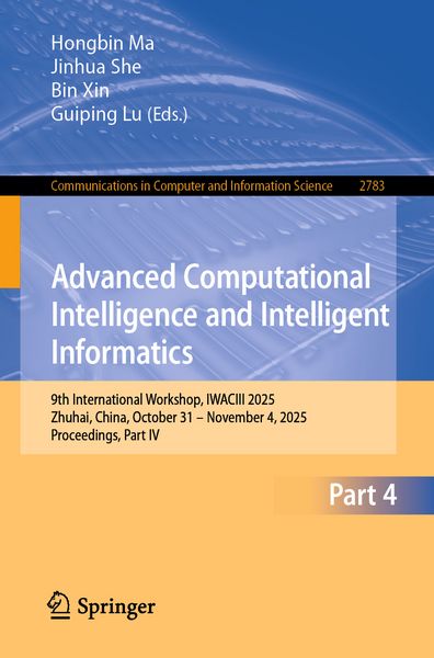 Produktbild: Advanced Computational Intelligence and Intelligent Informatics