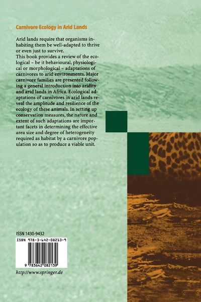 Produktbild: Carnivore Ecology in Arid Lands