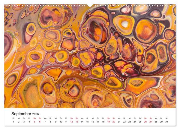 Produktbild: Acrylic Pouring - Faszinierende Farben und Formen (hochwertiger Premium Wandkalender 2026 DIN A2 quer), Kunstdruck in Hochglanz