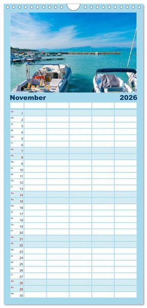 Produktbild: Familienplaner 2026 - Traumziel am Gardasee. Peschiera del Garda mit 5 Spalten (Wandkalender, 21 x 45 cm) CALVENDO