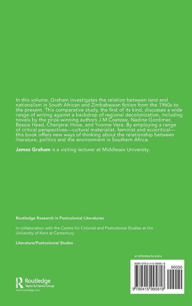 Produktbild: Land and Nationalism in Fictions from Southern Africa