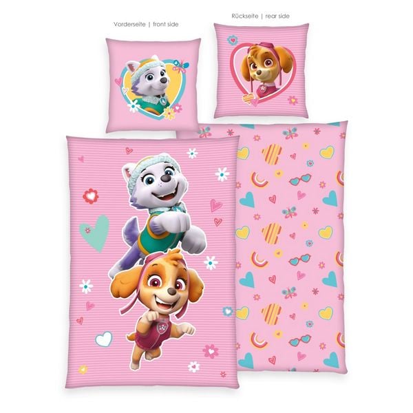 Produktbild: Klaus Hering 4432487050 - Paw Patrol Bettw&auml;sche, Paw Patrol Girls Glow in the dark, 80x80+135x200 cm