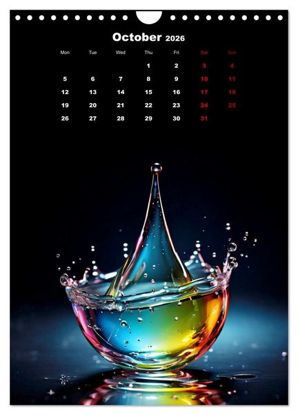 Produktbild: The symphony of drops (Wall Calendar 2026 DIN A4 portrait), CALVENDO 12 Month Wall Calendar