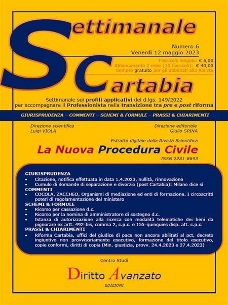 Produktbild: SETTIMANALE CARTABIA n. 6 - Venerd&igrave; 12.5.2023