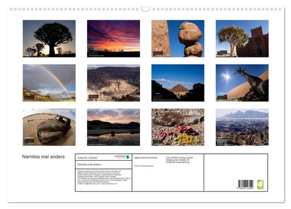 Produktbild: Namibia mal anders (Wandkalender 2026 DIN A2 quer), CALVENDO Monatskalender
