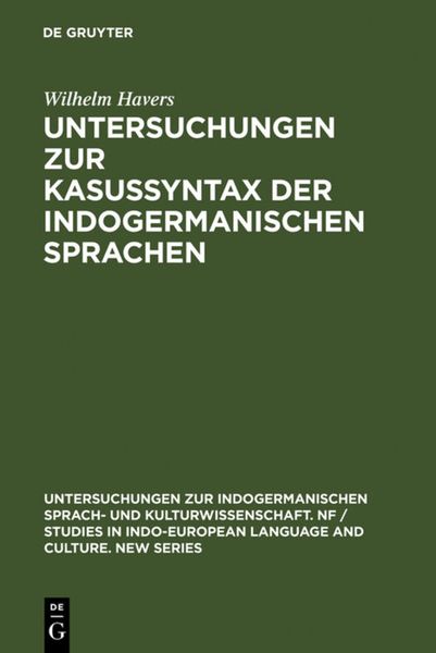 Produktbild: Untersuchungen zur Kasussyntax der indogermanischen Sprachen