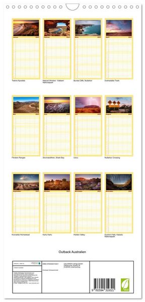 Produktbild: Familienplaner 2027 - Outback Australien mit 5 Spalten (Wandkalender, 21 x 45 cm) CALVENDO