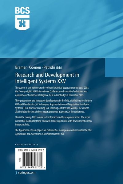 Produktbild: Research and Development in Intelligent Systems XXV