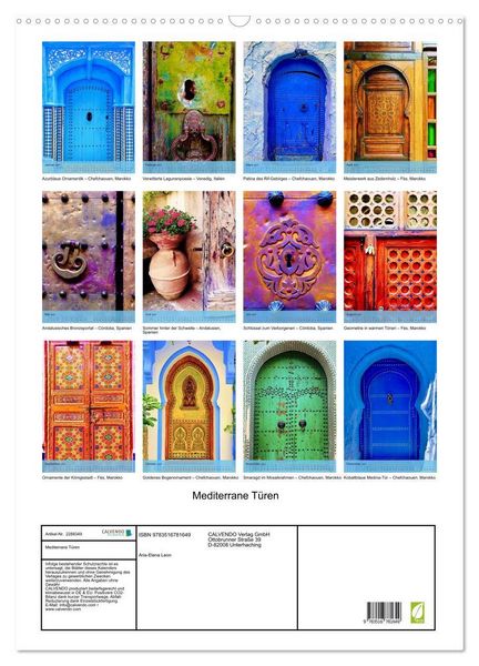 Produktbild: Mediterrane T&uuml;ren (Wandkalender 2027 DIN A2 hoch), CALVENDO Monatskalender