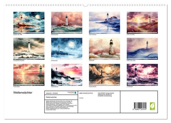 Produktbild: Wellenw&auml;chter (hochwertiger Premium Wandkalender 2026 DIN A2 quer), Kunstdruck in Hochglanz