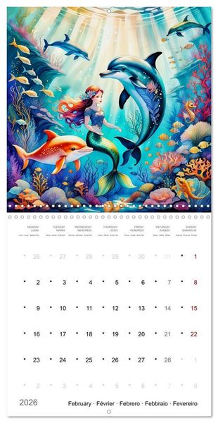 Produktbild: Aventures de sir&egrave;nes (Calendrier mural carr&eacute; 2026 30x30 cm) Calendrier double avec une page pour vos prises de notes