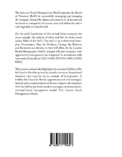 Produktbild: The Lucerne Board Management Model - the legally sound reference model with 31 illustrations and lots of food for thought to be deepened in management bodies of all sizes and in all sectors.