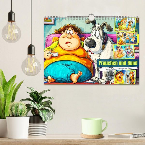 Produktbild: Frauchen und Hund. Witzige Cartoons vom t&auml;glichen Chaos (Wandkalender 2026 DIN A4 quer), CALVENDO Monatskalender