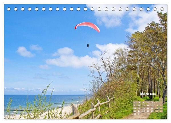 Produktbild: Paragliding: Der Traum vom Fliegen (Tischkalender 2026 DIN A5 quer), CALVENDO Monatskalender