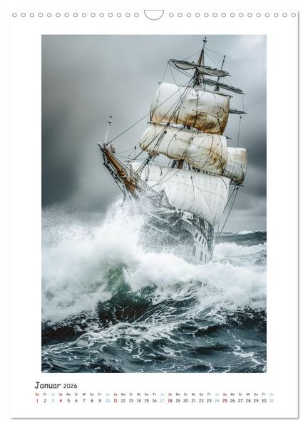 Produktbild: Segelnde Sch&ouml;nheit (Wandkalender 2026 DIN A3 hoch), CALVENDO Monatskalender