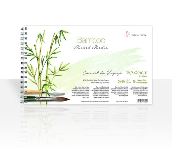 Produktbild: Hahnem&uuml;hle Papier Bamboo Carnet de Voyage, 15,3 x 25 cm Hochformat, 265 g/m&sup2;