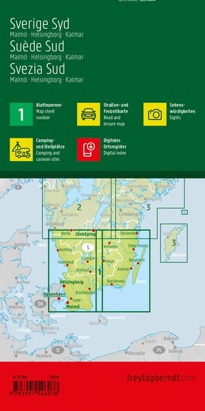 Produktbild: freytag & berndt Stra&szlig;enkarte Schweden S&uuml;d 1:250.000