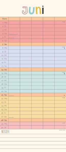 Produktbild: Unser buntes Jahr 2026 Familienplaner - Terminkalender - Familienkalender - 19,5x45