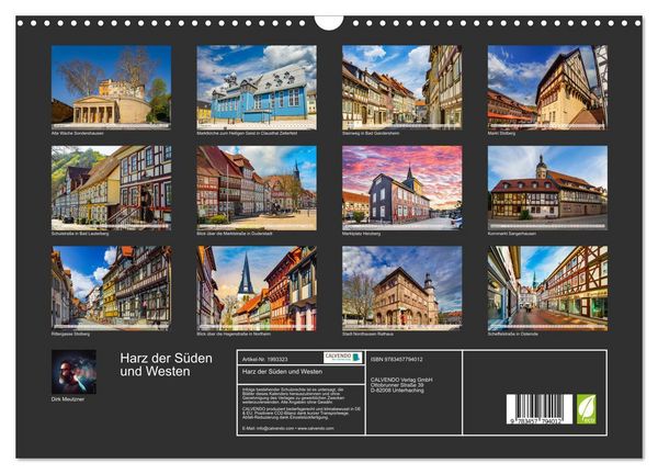 Produktbild: Harz der S&uuml;den und Westen (Wandkalender 2026 DIN A3 quer), CALVENDO Monatskalender