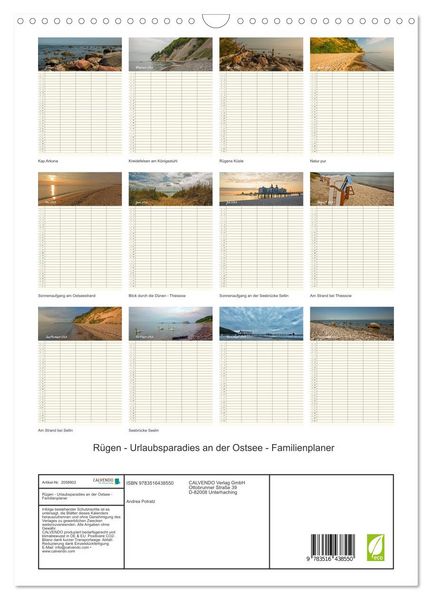 Produktbild: R&uuml;gen - Urlaubsparadies an der Ostsee - Familienplaner (Wandkalender 2026 DIN A3 hoch), CALVENDO Monatskalender