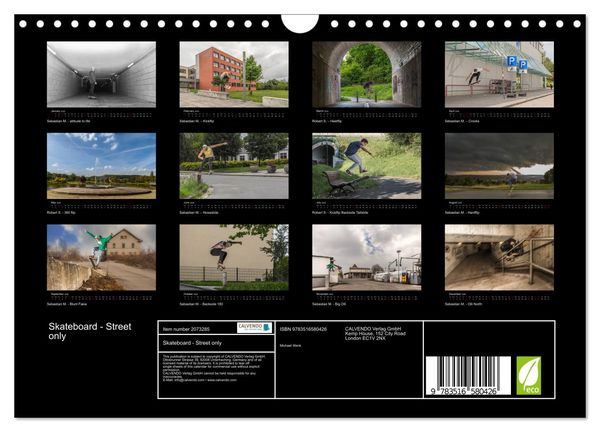 Produktbild: Skateboard - Street only (Wall Calendar 2026 DIN A4 landscape), CALVENDO 12 Month Wall Calendar