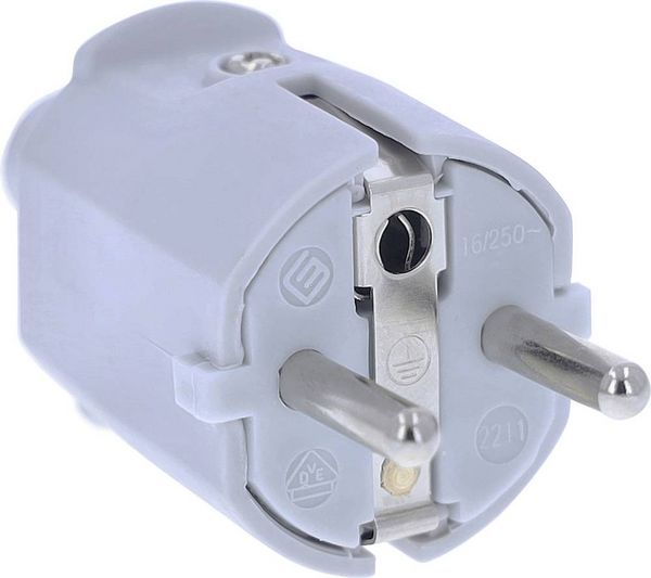 Produktbild: AS Schwabe 62220 Schutzkontaktstecker PVC 230V Grau
