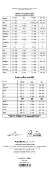 Produktbild: Streifenplaner Mini Zen 2026 - Streifen-Kalender 9,5x33 cm - Harmonie und Achtsamkeit - Wandplaner - Küchenkalender - Alpha Edition