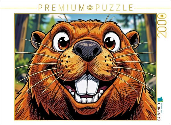 CALVENDO Puzzle Ein Motiv aus dem Kalender Lustige Biber - Comic | 2000 Teile Lege-Größe 90x67cm Foto-Puzzle für glückliche Stunden