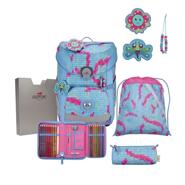 Produktbild: DerDieDas Schulranzen Set ErgoFlex Easy, Schulranzen Set, 5tlg, Happy Pixel