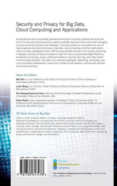 Produktbild: Security and Privacy for Big Data, Cloud Computing and Applications