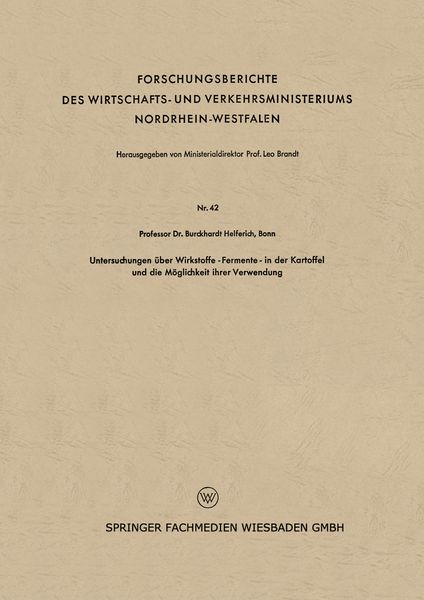 Produktbild: Untersuchungen &uuml;ber Wirkstoffe-Fermente-in der Kartoffel und die M&ouml;glichkeit ihrer Verwendung